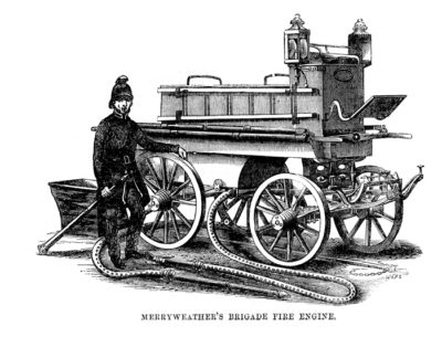 Löschequipment der Feuerwehr um 1890
