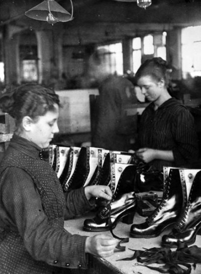 Schuhproduktion bei Salamander um 1910
